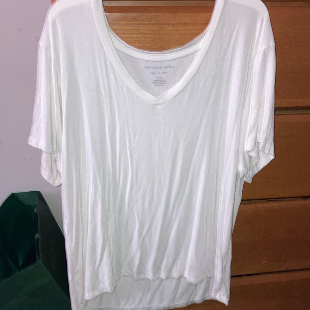 White v neck small soft and sexy American eagle